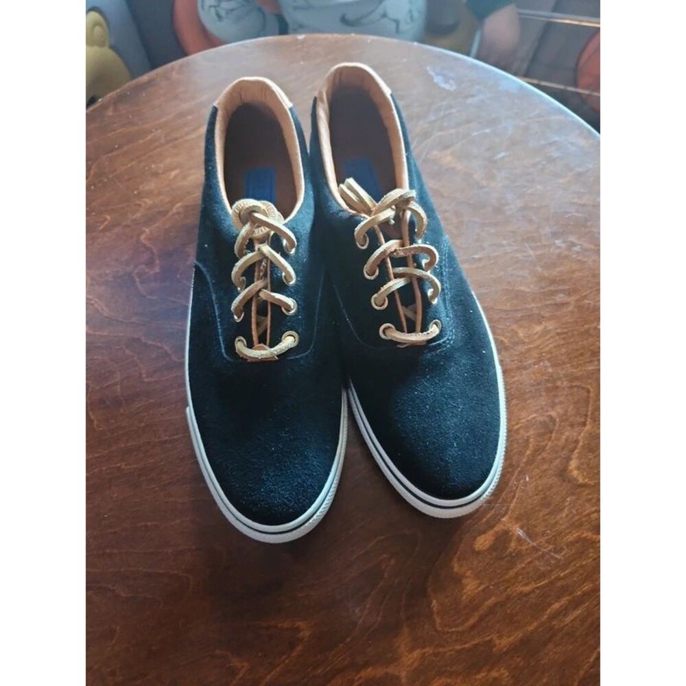 Keds Vintage women's beige Suede/black laced Sneakers 8.5